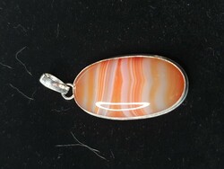 Beautiful silver pendant with polished sardonyx stone from Namibia