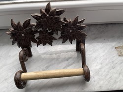 Special unique cast iron toilet paper holder.