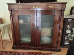 Art Nouveau sideboard with drawers and shelves with copper handles