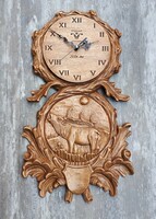 Deer clock hunting clock hunting gift hunting product clock wooden clock wall clock trophy coaster trophy carving deer wild