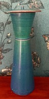 Turquoise solid ceramic candle holder 28 cm high