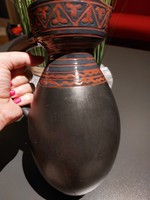 Black brown glazed ceramic jug
