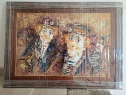 György Árkos - clowns c. His oil painting is new for sale