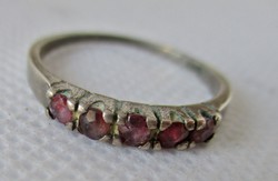 Gyönyörű régi  ezüst gyűrű szép valódi rubin kövekkel