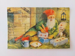 Régi karácsonyi képeslap levelezőlap törpe