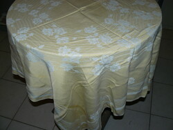 Beautiful antique vintage rosy damask tablecloth