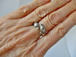 Szépséges kézműves delfinpár  ezüstgyűrű