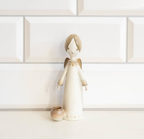 Aquincum retro porcelain figure - Christmas angel - candle holder angel - design by Antonia Ozz Sábo