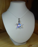 A rarity! Swarovski crystal pendant starfish shape aurora boreale color ( aurora boreale ab )