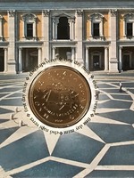 Commemorative card issued on the occasion of the 50th anniversary of the signing of the Treaty of Rome, first mintage.