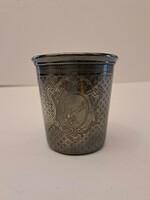 Silver-plated alpaca decorative cup, christening cup with Margitka name