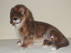 Wien large ceramic long-haired dachshund dog