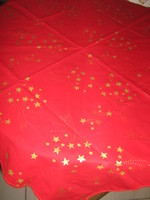 Charming Christmas red star pattern tablecloth