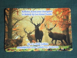 Card calendar, dr. Cs. Zoltán Tóth family doctor, mixed, forest, deer, 2020 (1)
