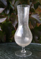 Veil glass pedestal vase crackle