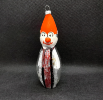 Old hand-painted glass Christmas tree ornament - clown -