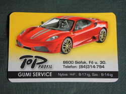 Kártyanaptár,Top Profil gumi szerviz,Siófok,Ferrari 430 Scuderia, 2009 ,  (1)
