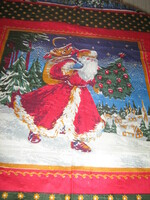 Beautiful festive Santa Claus winter landscape napkin, hand towel, tea towel