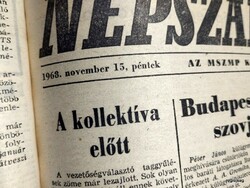 1968 Xi 15 / people's freedom / newspaper - Hungarian / daily. No.: 25857