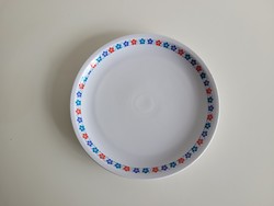 Retro Alföldi porcelán 29 cm nagy méretű régi kínáló tál tányér kék piros virágos kerek tálca