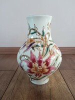 Zsolnay orchid patterned porcelain vase
