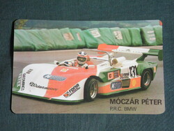 Card calendar, Hungarian insurance company, Péter Móczár BMW P.R.C racing car, 1990, (1)