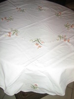 Beautiful floral machine embroidered tablecloth