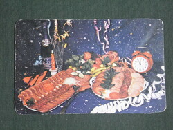 Card calendar, meat industry company, Gyöngyös, 1985, (1)