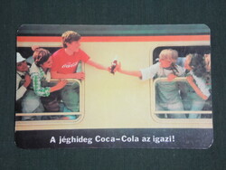 Kártyanaptár, Coca Cola üdítő ital, Szabadegyházi szeszipari vállalat, 1985 ,  (1)