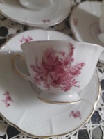 Rosenthal rózsaszín virágmintás mokkás csészék 6 db