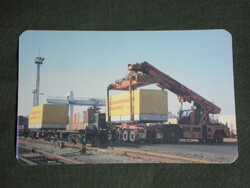 Kártyanaptár, MÁV konténerpályaudvar, RÁBA kamion, Belotti rakodógép munkagép, 1992 ,  (1)