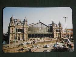 Kártyanaptár, MÁV, vasút, menetjegyiroda reklám kártya, nyugati pályaudvar részlet, 1996 ,  (1)