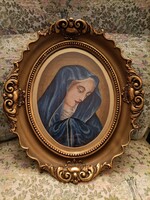 Virgin Mary pin tapestry in a flawless oval frame