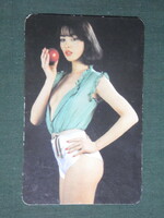 Kártyanaptár,Zöldért vállalat,erotikus női akt modell, 1985 ,  (1)