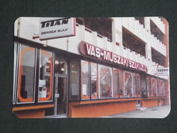 Kártyanaptár, Titán vas műszaki üzlet, Zalaegerszeg, 1985 ,  (1)