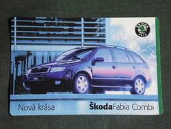 Card calendar, Czech Republic skoda fabia combi, 2001, (1)