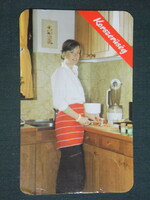 Card calendar, Somogy trading company, food, industrial goods, Kaposvár, female model 1985, (1)