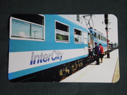 Kártyanaptár, MÁV vasút,utazás, Intercity szerelvény,peron, vasútállomás 1993 ,  (1)