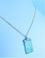Curio, 14k gold necklace with jadeite pendant!!!