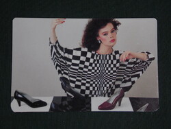 Kártyanaptár, Cipőgyár, erotikus női modell, 1986,  (1)