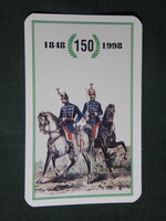 Kártyanaptár, 150 éves MH honvédség ,huszár,katona,grafikai rajzos, 1999 ,  (1)