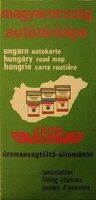 1974 Magyarország autótérképe, üzemanyagtöltő-állomások, ÁFOR