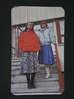 Card calendar, kálltex clothing fashion, nagykálló, female model, 1986, (1)