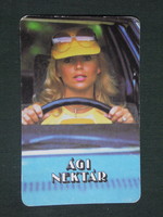 Kártyanaptár,ÁGI nektár Meggylé,Fino,Ágker kft,női modell, 1985 ,  (1)