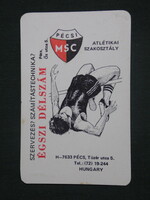 Kártyanaptár, PMSC sport klub, atlétikai szakosztály,grafikai rajzos  , 1985 ,  (1)