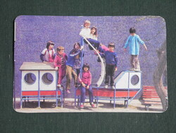 Kártyanaptár, Tanszergyártó vállalat, Budapest, játszótér,gyerek modell, 1986,  (1)