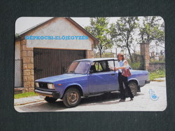 Kártyanaptár, Takarékszövetkezet, Lada VAZ–2105 autó, 1986,  (1)