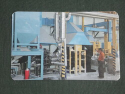 Card calendar, chemical company, Újkygyós, plant detail machine line, 1986, (1)