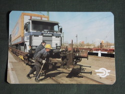 Card calendar, máv, railway, transport, Scania truck, 1998, (1)