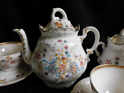 Antik, monarchia korabeli szederindás teáskészlet 5 személyre
